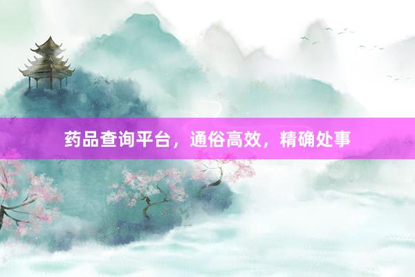 药品查询平台，通俗高效，精确处事