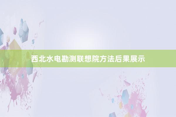 西北水电勘测联想院方法后果展示