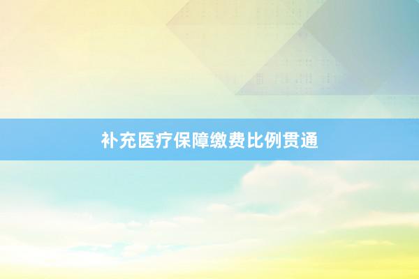 补充医疗保障缴费比例贯通